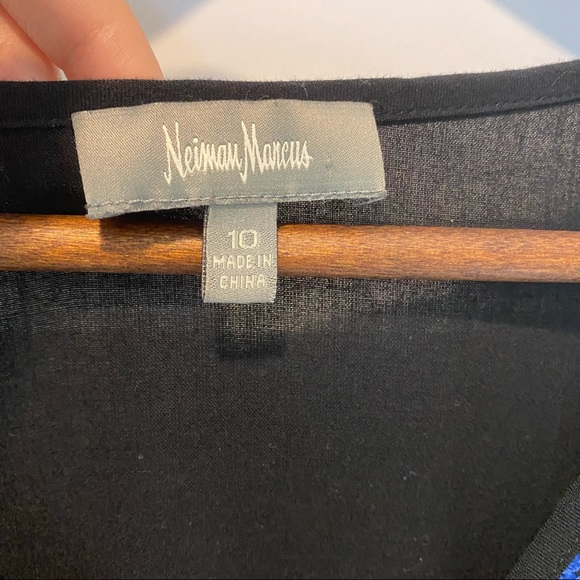 Neiman Marcus V Neck Embroidered Midi Dress - Picture 7 of 8